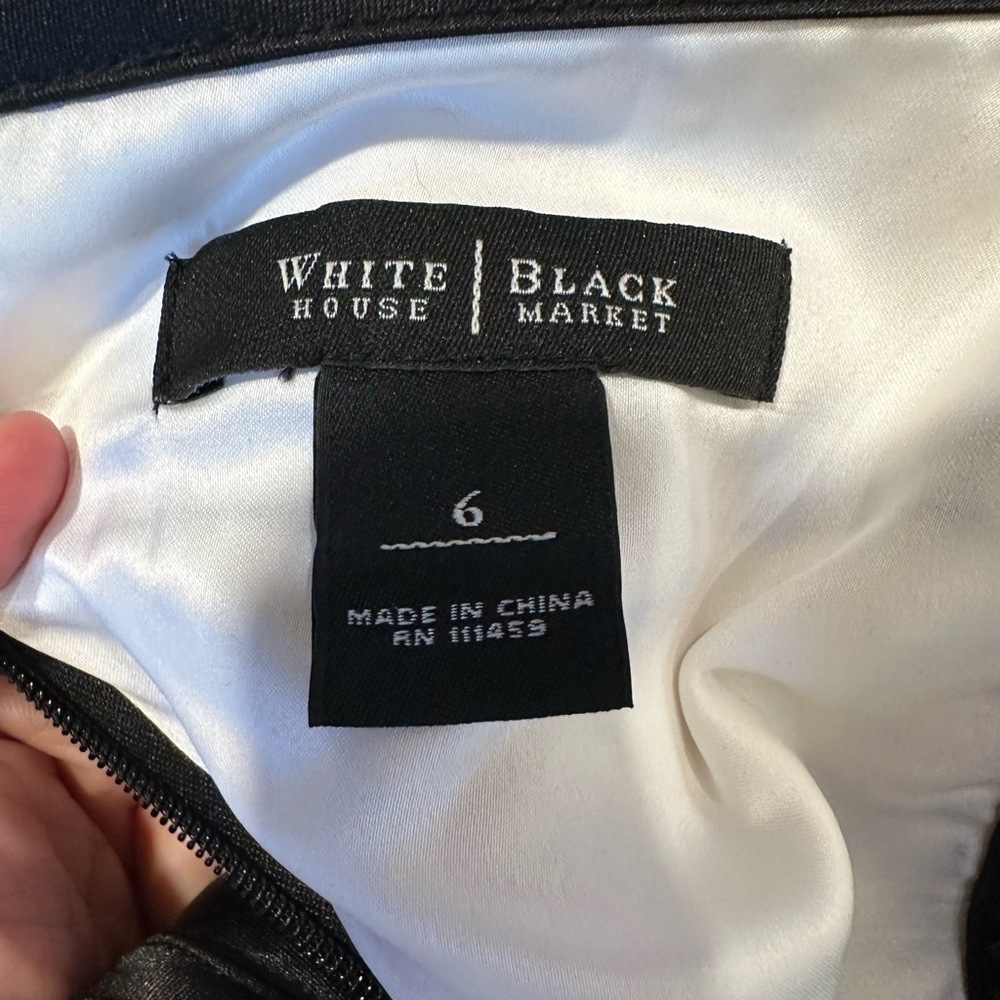 White House Black Market Minimalist Career Sheath Dress | Monochrome Stripe | 6 - Picture 8 of 10